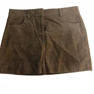 JCREW Stretch Corduroy Brown Short Skirt SZ 10. Preppy Collegiate Sexy Cabincore